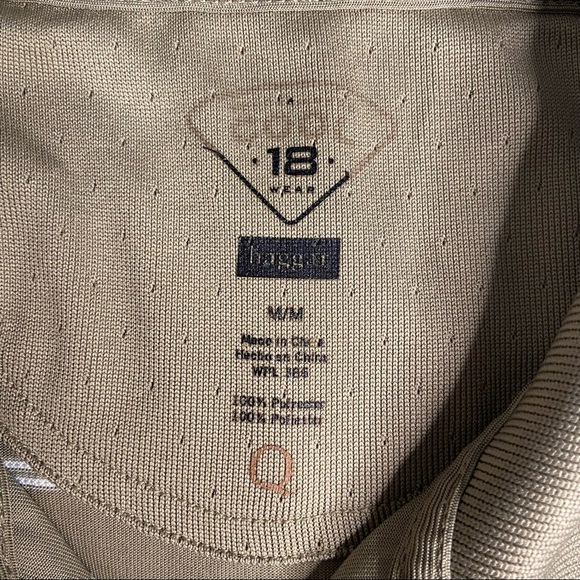 Haggar Men’s Beige Stripe Polo Shirt Medium - Picture 4 of 8